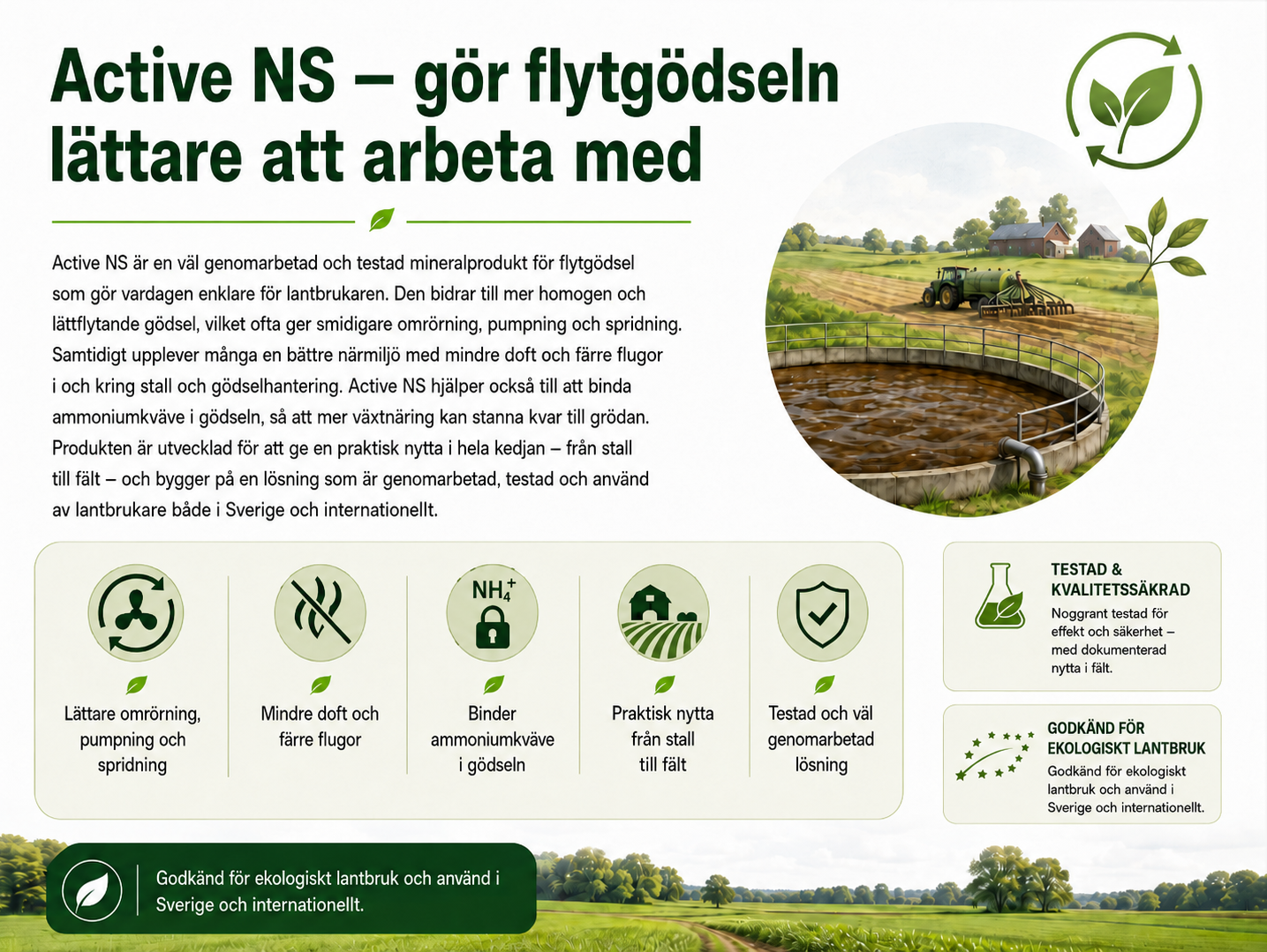 Active NS - ger mer flyt i flytgödsel